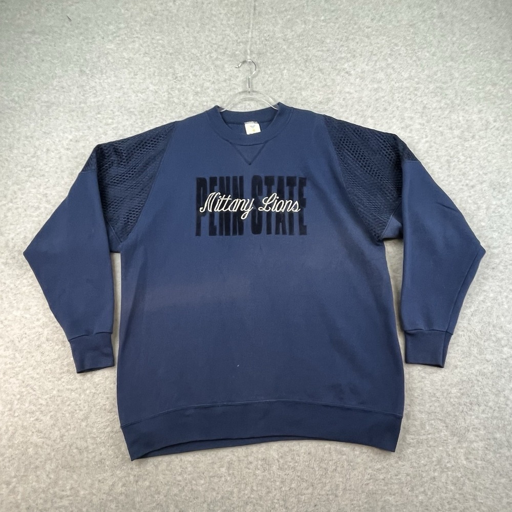 Penn State Sweatshirt Vintage 90s‎ Nittany Lions PSU Raglan  Adult M Artex Blue